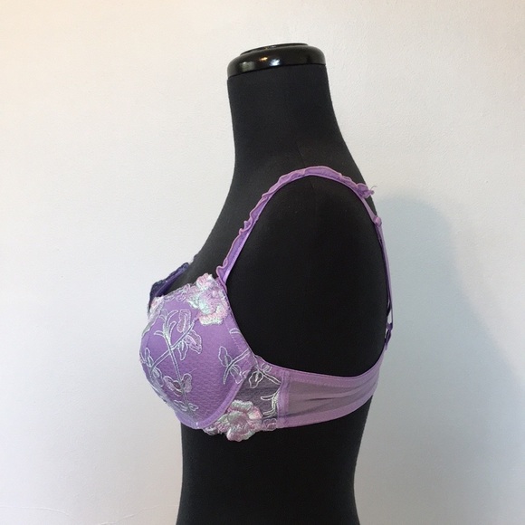 Donna L’Oren Gold Label Purple Lace Bra, 36B - Picture 3 of 9